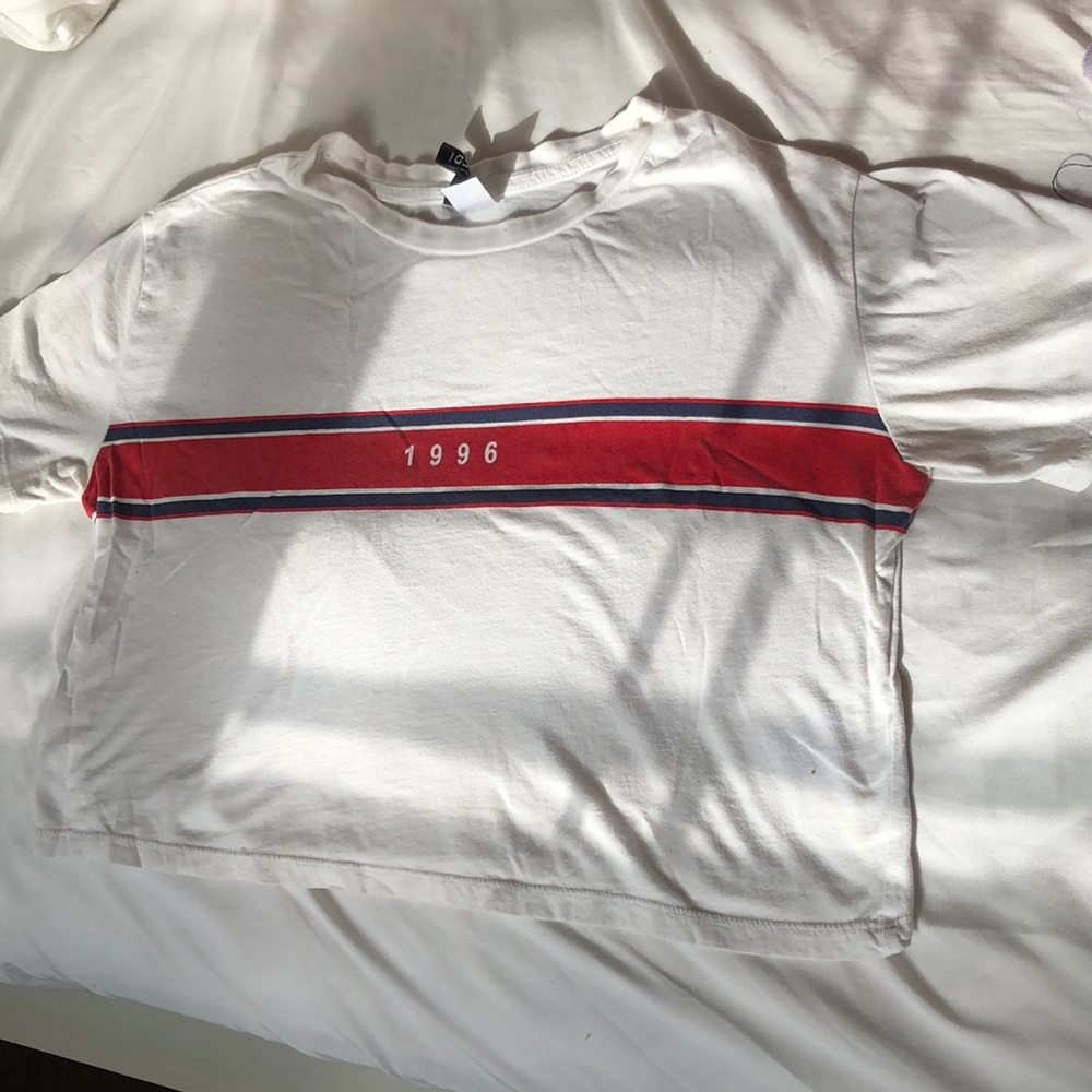 H&M 1996 Cropped White Graphic Tee